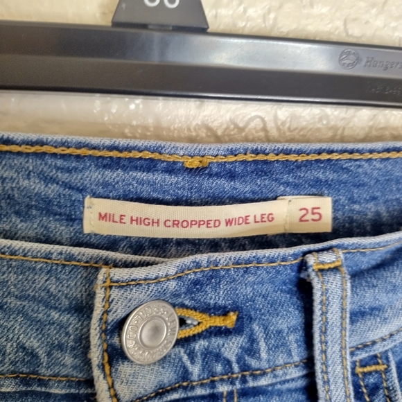 Levi's Mile High Cropped Wide Leg Jeans Sz 25 - Picture 4 of 10